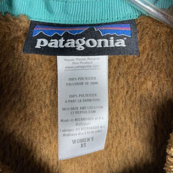 PATAGONIA Re-Tool T-Snap Pullover Women XS Brown Fleece Jacket Half-Snap - Picture 12 of 15